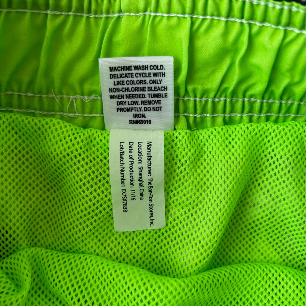 Boys Floral Green and Black Swim Shorts - Picture 3 of 9